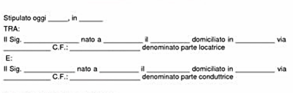 Facsimile Contratto di Locazione ad Uso Abitativo facsimile