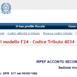 Codice Tributo 4034: Cos’è e a Cosa si Riferisce nel modello F24?