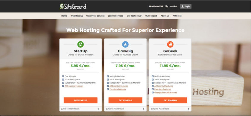 Siteground e Godaddy per servizi di dominio e hosting